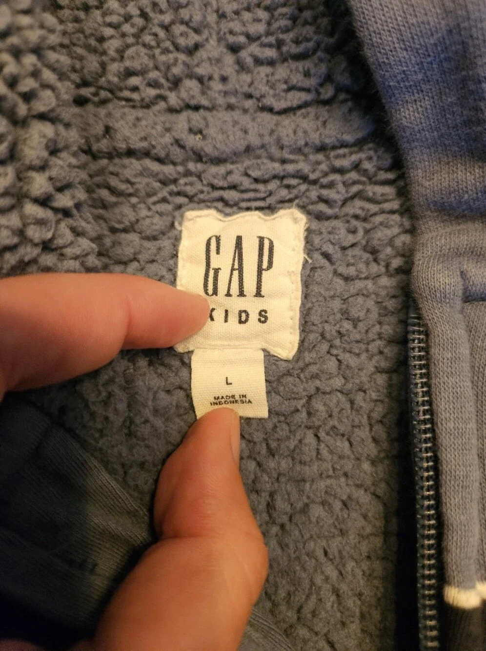 GAP Kids Gray Sherpa-Lined Jacket with Black Logo Tag